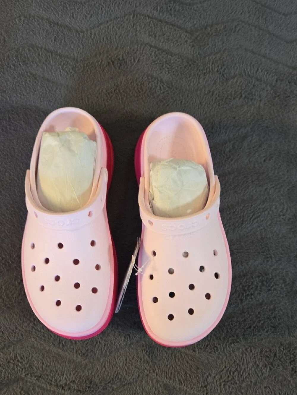 CROCS Light Pink Unisex Crocs with Pink Trim